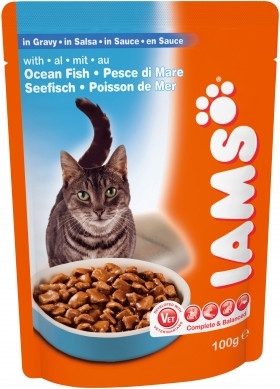 Iams для кошек океаническая рыба в пауче 