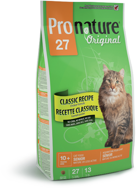 Pronature Original 27 Senior Mature or less Active сухой корм для пожилых или малоактивных кошек (с цыпленком) Для стареющих и малоактивных кошек