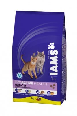 Iams корм для кошек мультикат курица/лосось 