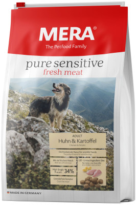 MeraDog Pure Sensitive fresh meat Adult Huhn&amp;Kartoffel High Protein (со свежим месяом курицы, с высоким содержанием протеина) 