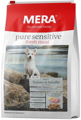 MeraDog Pure Sensitive MINI Adult fresh meat Truthahn&amp;Kartoffel (со свежим мсяом индейки и кортофелем, для собак малых пород) 