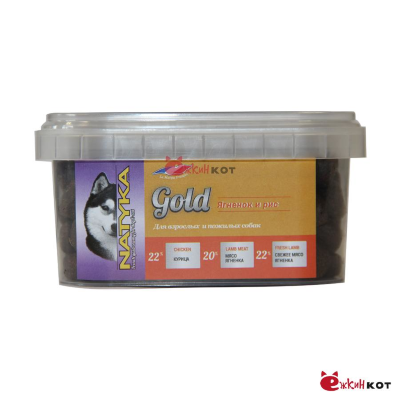 Natyka Gold Ягненок и Рис корм для собак полувлажный 