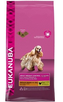 Eukanuba Dog Adult Weight Control для собак средних пород для контроля веса Для взрослых собак средних пород, склонных к ожирению (весом от 10 до 25 кг)