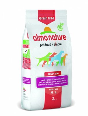 Almo Nature Беззерновой корм со свининой и картофелем для собак средних и крупных пород (grain free  pork and potatoes m-l) 