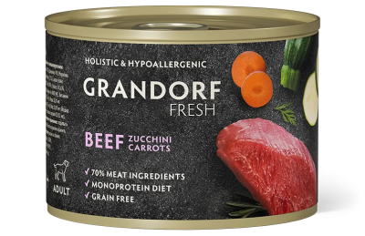 Grandorf Fresh для собак Паштет из говядины с цукини и морковью 