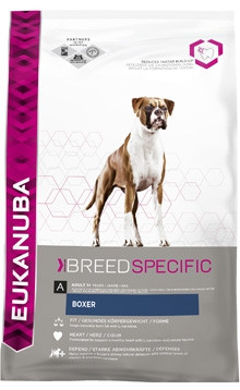 Eukanuba Dog Adult для собак породы боксер Для взрослых собак породы боксёр, также подходит для английского, ирландского и шотландского сеттеров и доберман-пинчера