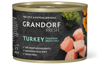 Grandorf Fresh для собак Паштет из индейки с тыквой и брокколи 