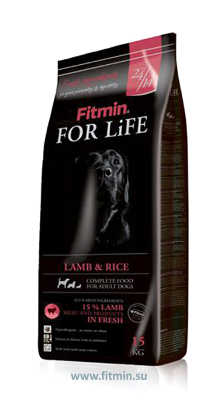 Fitmin dog For Life Lamb &amp; Rice корм для собак всех пород ягненок/рис 