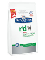 Hill's Prescription Diet R/D сухой корм для кошек для лечения ожирения. 