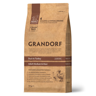 Grandorf Утка с картофелем для взрослых собак всех пород беззерновой 