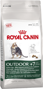 Royal Canin OUTDOOR +7 Корм для кошек старше 7 лет, имеющих доступ на улицу У кошки в возрасте после 7 лет, имеющей доступ на улицу, все еще высокие энергетические потребности, однако ее суставы требуют большего внимания.
