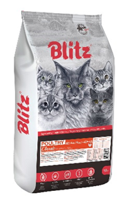BLITZ ADULT CATS POULTRY сухой корм для взрослых  кошек с Домашней птицей 