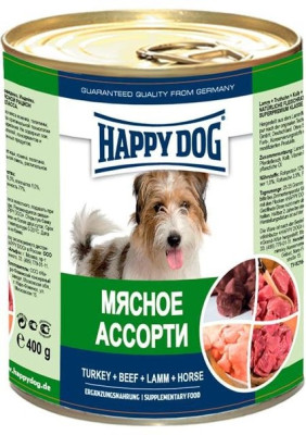 Happy Dog конс. для собак премиум мясо ассорти 