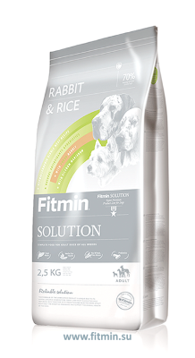 Fitmin dog Solution Rabbit&amp;Rice корм для собак всех пород кролик/рис 