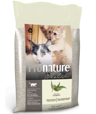 Pronature HOLISTIC комкующийся наполнитель с маслом эвкалипта Устраняет любые запахи, оставляя мягкий и приятный аромат эвкалипта.
