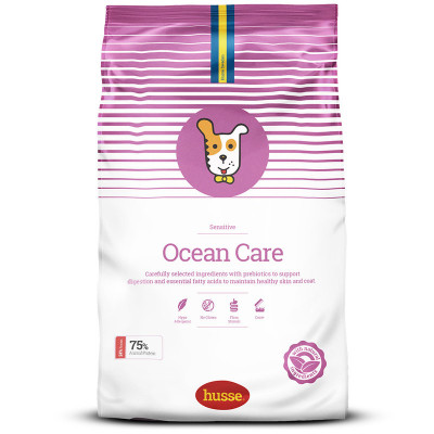 Husse OCEAN CARE корм для собак с чувствительной пищеварительной системой или аллергией на лососе и рисе 