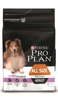 Pro Plan ALL SIZES ADULT PERFORMANCE с комплексом OPTIPOWER для активных и рабочих взрослых собак всех пород, с курицей и рисом Высокоэнергичные собаки имеют особые потребности в питательных веществах для поддержания их выносливости во время тренировок.