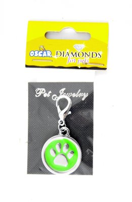 Benelux Украшение на ошейник "Зеленая лапка" 5*2,5*0,5 см (Jewelry diamond paw green) 