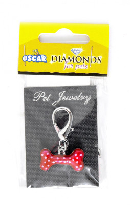 Benelux Украшение на ошейник "Розовая кость" 3,5*2,5*0,5 см (Jewelry diamond bone pink) 