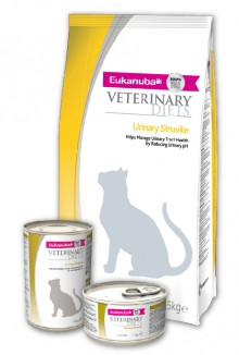 Eukanuba Urinary Struvite для кошек при мочекаменной болезни струвитного типа (влажный корм) Диетический полноценный корм для кошек, предназначенный для снижения риска образования струвитных камней, повышающий кислотность мочи и содержащий умеренную концентрацию магния.