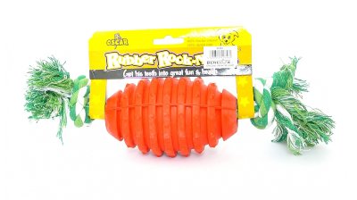 Benelux Игрушка для собак резиновая с канатом "Бочонок" 8*32 см (Rubber+rope dog toy nr 1 oscar) 