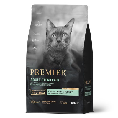 Premier Ягненок с индейкой для стерилизованных кошек 