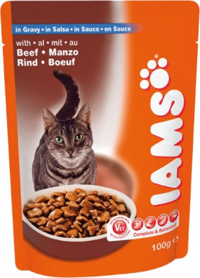 Iams для кошек говядина в пауче 